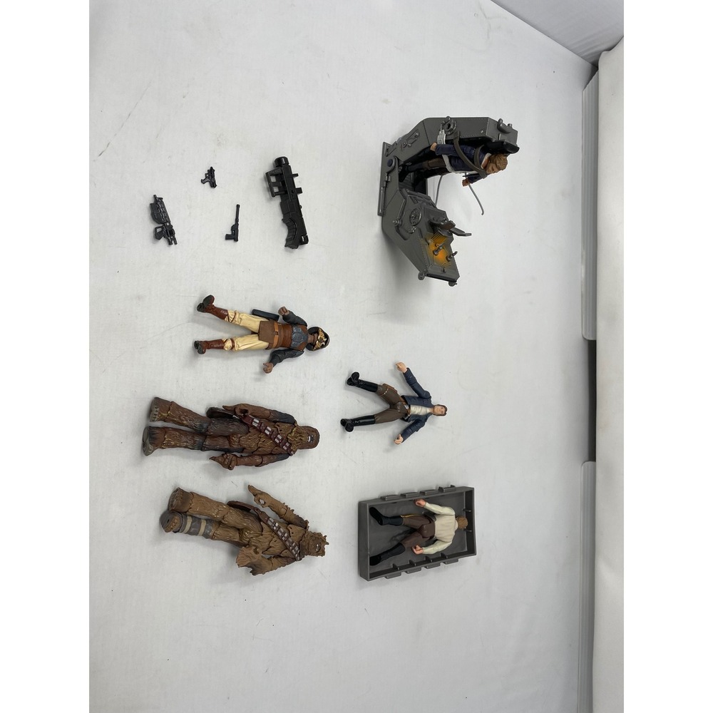 Star Wars Figure Lot‎ Han Solo Chewbacca Restraint Chair + Weapons Bundle